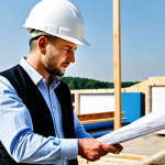 **

"A professional architect, fully clothed in modest attire, reviewing blueprints at a construction site in Bratislava. Hard hat and safety vest. Natural daylight, realistic rendering, safe for work, appropriate content, perfect anatomy, correct proportions, well-formed hands, family-friendly, high resolution."

**
