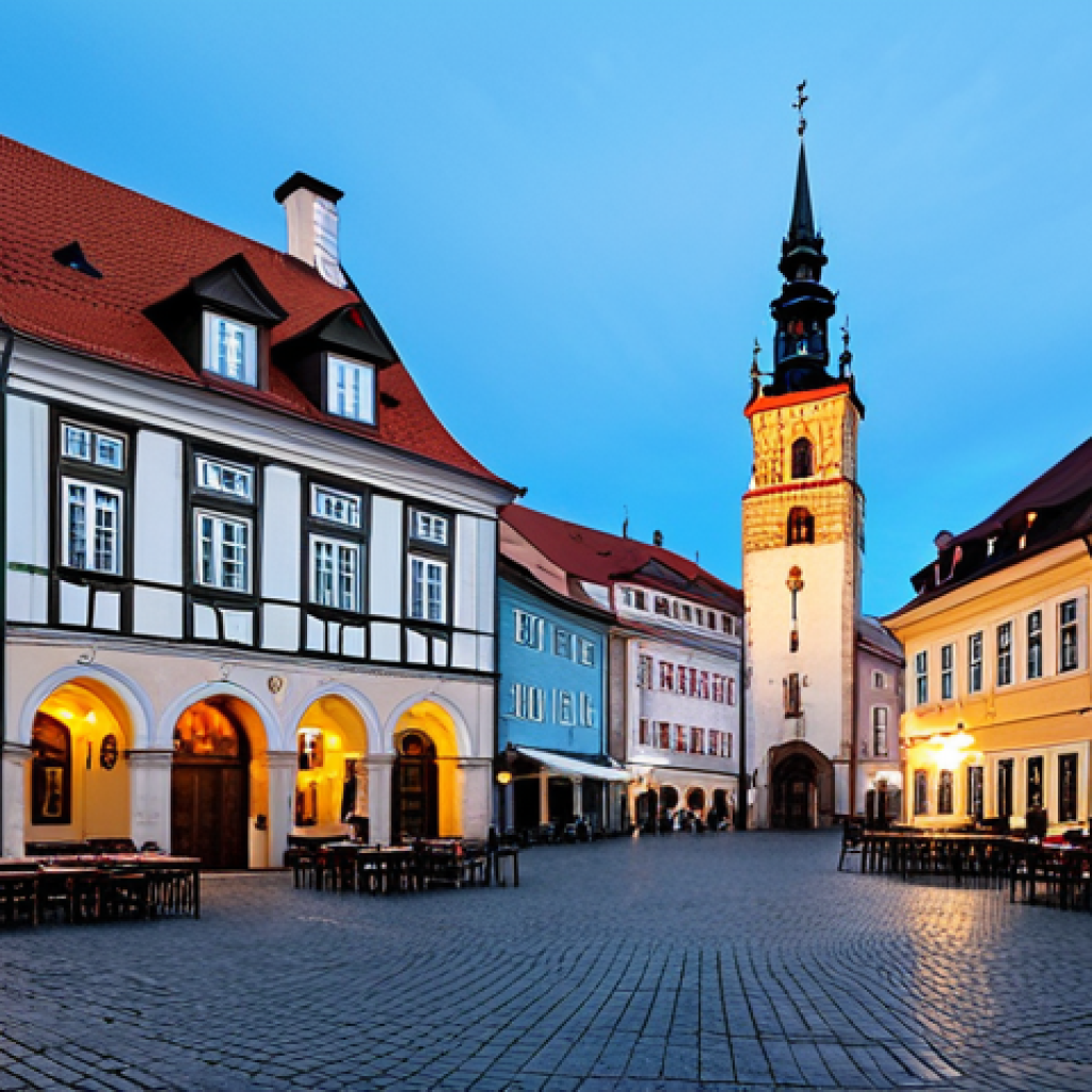 슬로바키아 레보차 유네스코 유산 - **Prompt:** A wide-angle, highly detailed shot of Levoča's Master's Square (Námestie Majstra Pavla) ...