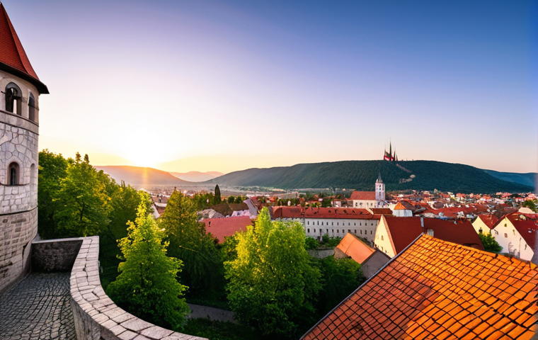 슬로바키아 레보차 유네스코 유산 - **Prompt:** A wide-angle, highly detailed shot of Levoča's Master's Square (Námestie Majstra Pavla) ...
