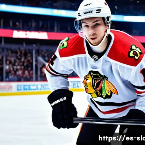 Home 32 마리안 호사 아이스하키 선수 - A dynamic ice hockey scene featuring a disciplined male athlete wearing a full team uniform and prot...