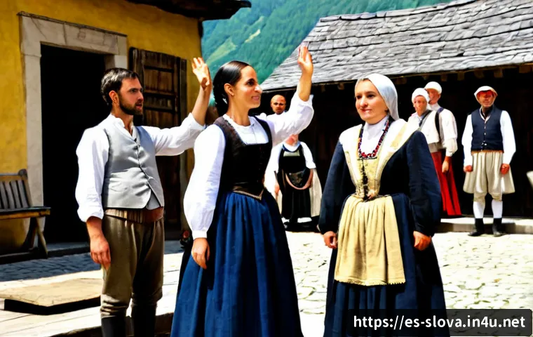 슬로바키아 1848년 혁명과 민족주의 - Photorealistic historical reenactment of Slovak villagers and civic leaders gathered in a 1848 Centr...